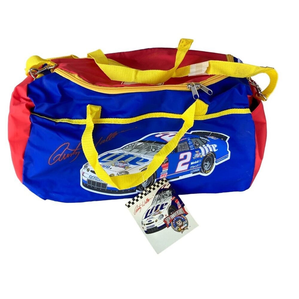 Vintage 1998 Rusty Wallace #2 Miller Lite Duffel Gym Bag NASCAR ADS Sports NOS!